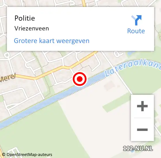 Locatie op kaart van de 112 melding: Politie Vriezenveen op 2 mei 2024 07:46