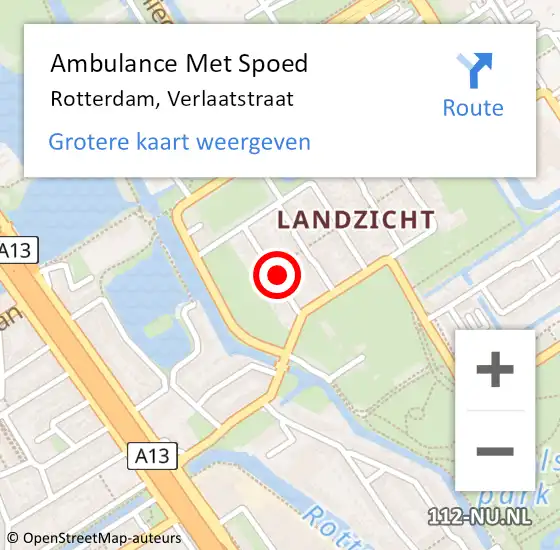 Locatie op kaart van de 112 melding: Ambulance Met Spoed Naar Rotterdam, Verlaatstraat op 2 mei 2024 08:00