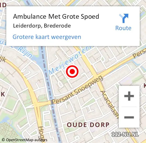 Locatie op kaart van de 112 melding: Ambulance Met Grote Spoed Naar Leiderdorp, Brederode op 2 mei 2024 08:21