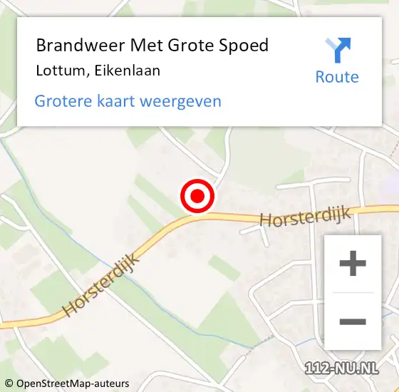 Locatie op kaart van de 112 melding: Brandweer Met Grote Spoed Naar Lottum, Eikenlaan op 2 mei 2024 08:36