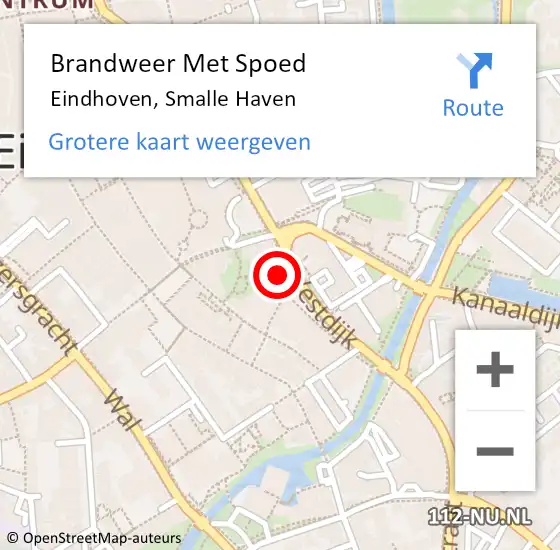 Locatie op kaart van de 112 melding: Brandweer Met Spoed Naar Eindhoven, Smalle Haven op 2 mei 2024 08:58