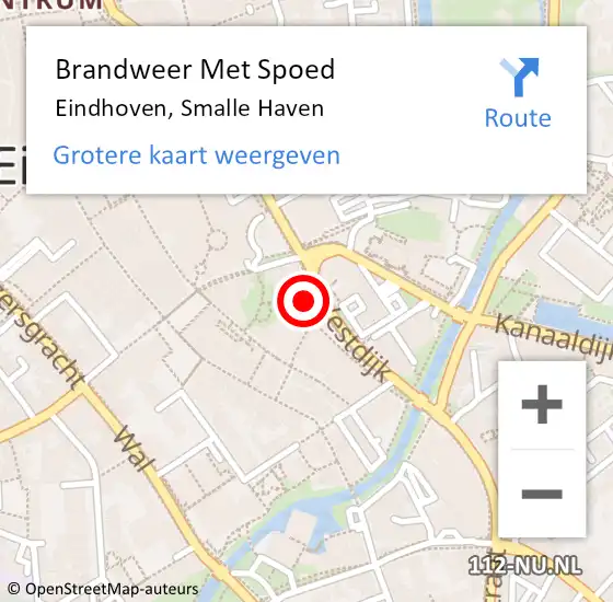 Locatie op kaart van de 112 melding: Brandweer Met Spoed Naar Eindhoven, Smalle Haven op 2 mei 2024 09:01