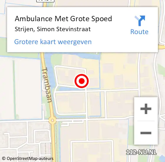 Locatie op kaart van de 112 melding: Ambulance Met Grote Spoed Naar Strijen, Simon Stevinstraat op 2 mei 2024 09:12