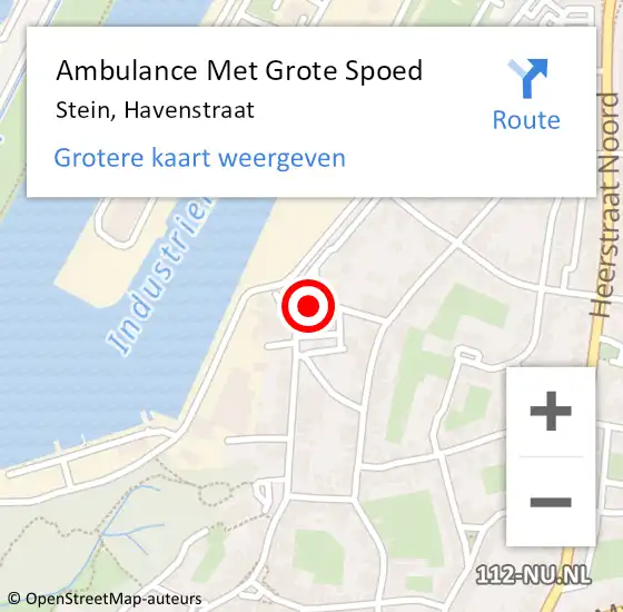 Locatie op kaart van de 112 melding: Ambulance Met Grote Spoed Naar Stein, Havenstraat op 4 oktober 2014 12:32