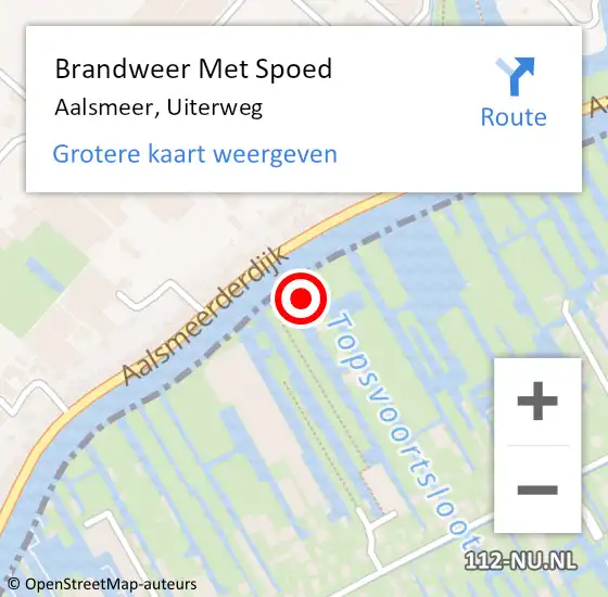Locatie op kaart van de 112 melding: Brandweer Met Spoed Naar Aalsmeer, Uiterweg op 2 mei 2024 09:36