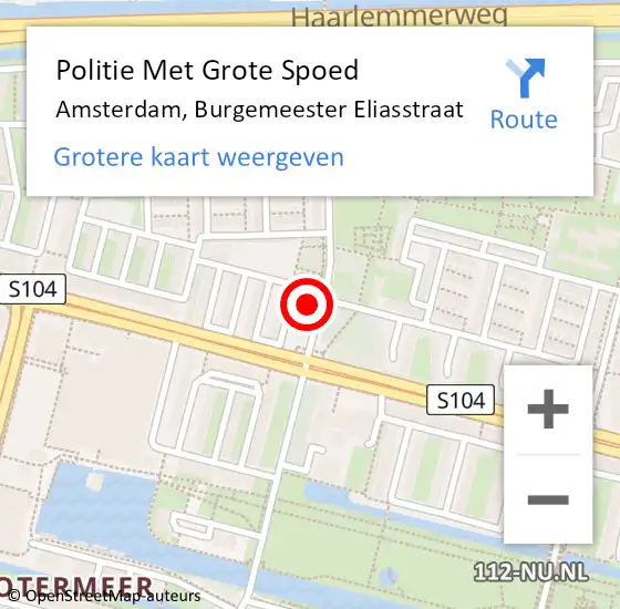 Locatie op kaart van de 112 melding: Politie Met Grote Spoed Naar Amsterdam, Burgemeester Eliasstraat op 2 mei 2024 09:40