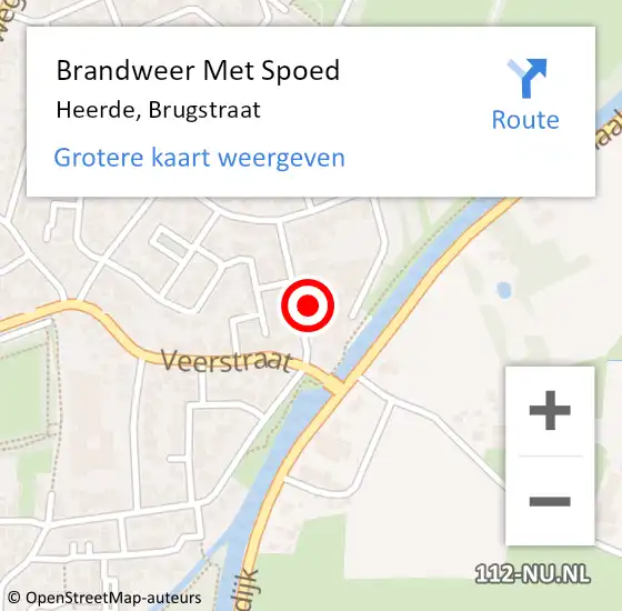 Locatie op kaart van de 112 melding: Brandweer Met Spoed Naar Heerde, Brugstraat op 2 mei 2024 09:55