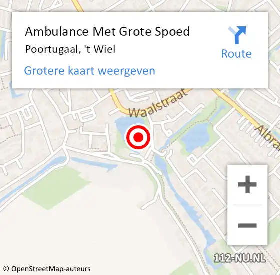 Locatie op kaart van de 112 melding: Ambulance Met Grote Spoed Naar Poortugaal, 't Wiel op 2 mei 2024 10:07