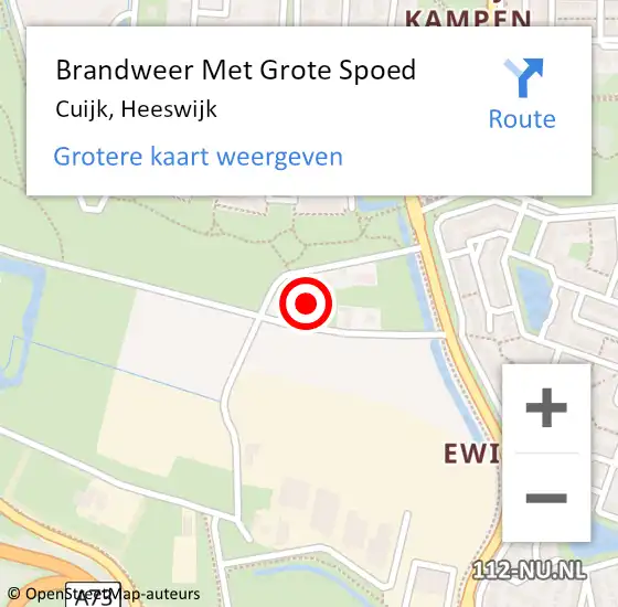 Locatie op kaart van de 112 melding: Brandweer Met Grote Spoed Naar Cuijk, Heeswijk op 2 mei 2024 10:09