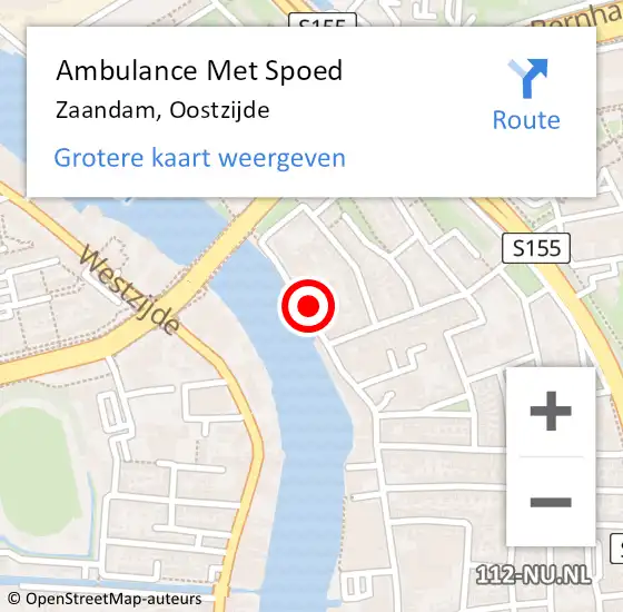 Locatie op kaart van de 112 melding: Ambulance Met Spoed Naar Zaandam, Oostzijde op 2 mei 2024 10:09