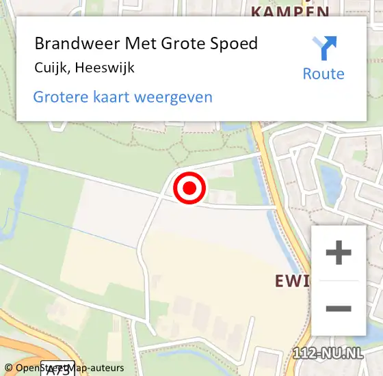 Locatie op kaart van de 112 melding: Brandweer Met Grote Spoed Naar Cuijk, Heeswijk op 2 mei 2024 10:14