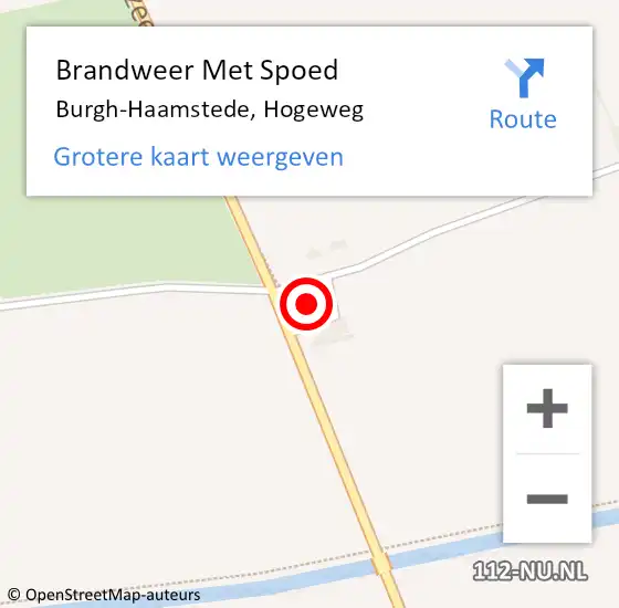 Locatie op kaart van de 112 melding: Brandweer Met Spoed Naar Burgh-Haamstede, Hogeweg op 2 mei 2024 10:22