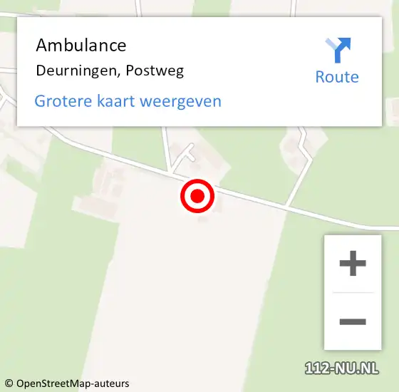 Locatie op kaart van de 112 melding: Ambulance Deurningen, Postweg op 2 mei 2024 11:23