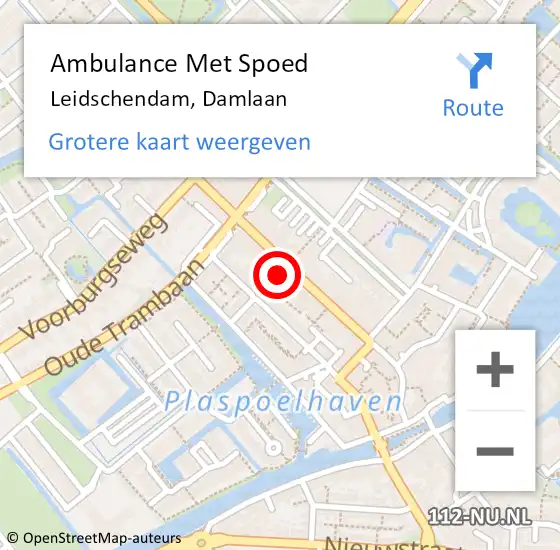 Locatie op kaart van de 112 melding: Ambulance Met Spoed Naar Leidschendam, Damlaan op 2 mei 2024 11:26
