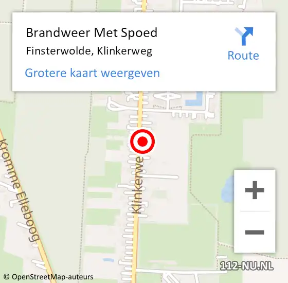 Locatie op kaart van de 112 melding: Brandweer Met Spoed Naar Finsterwolde, Klinkerweg op 2 mei 2024 11:26