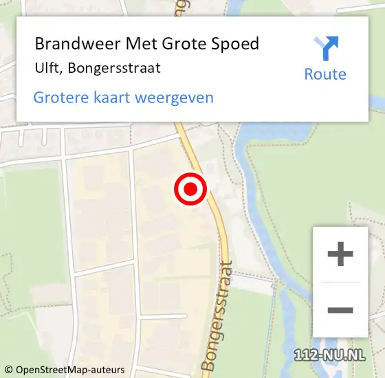 Locatie op kaart van de 112 melding: Brandweer Met Grote Spoed Naar Ulft, Bongersstraat op 2 mei 2024 12:04