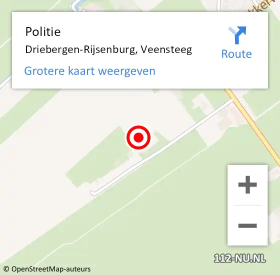 Locatie op kaart van de 112 melding: Politie Driebergen-Rijsenburg, Veensteeg op 2 mei 2024 12:14