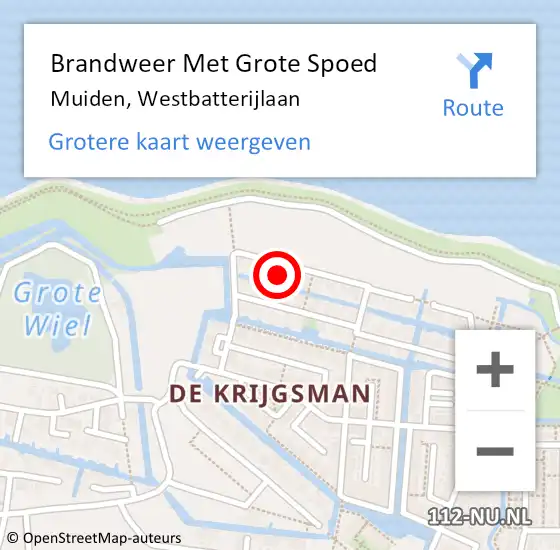 Locatie op kaart van de 112 melding: Brandweer Met Grote Spoed Naar Muiden, Westbatterijlaan op 2 mei 2024 12:15