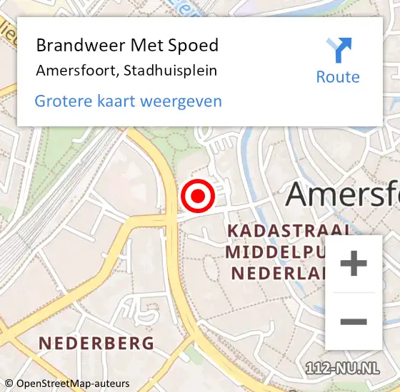 Locatie op kaart van de 112 melding: Brandweer Met Spoed Naar Amersfoort, Stadhuisplein op 2 mei 2024 12:24