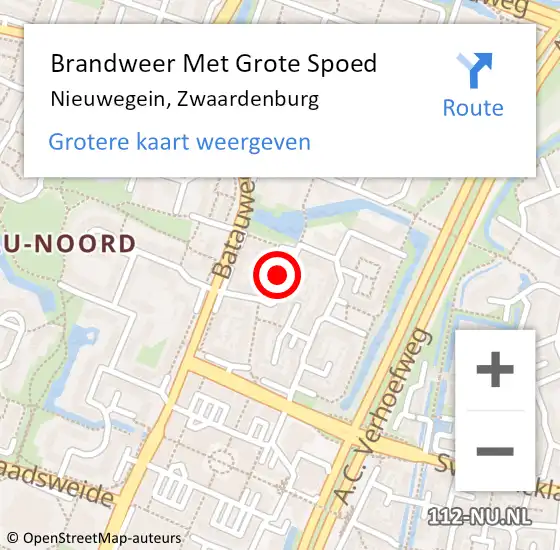 Locatie op kaart van de 112 melding: Brandweer Met Grote Spoed Naar Nieuwegein, Zwaardenburg op 2 mei 2024 12:37