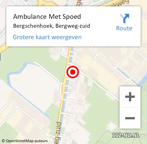 Locatie op kaart van de 112 melding: Ambulance Met Spoed Naar Bergschenhoek, Bergweg-zuid op 2 mei 2024 13:09