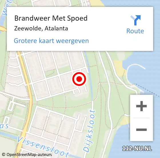 Locatie op kaart van de 112 melding: Brandweer Met Spoed Naar Zeewolde, Atalanta op 2 mei 2024 13:13