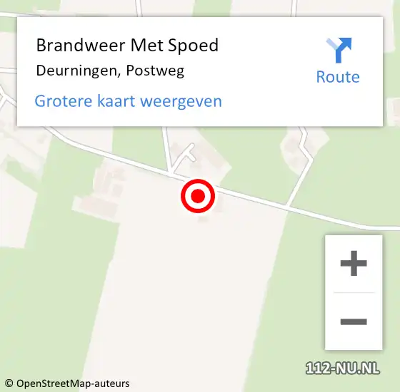 Locatie op kaart van de 112 melding: Brandweer Met Spoed Naar Deurningen, Postweg op 2 mei 2024 13:41