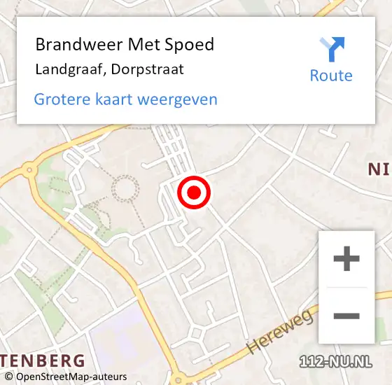 Locatie op kaart van de 112 melding: Brandweer Met Spoed Naar Landgraaf, Dorpstraat op 2 mei 2024 13:51