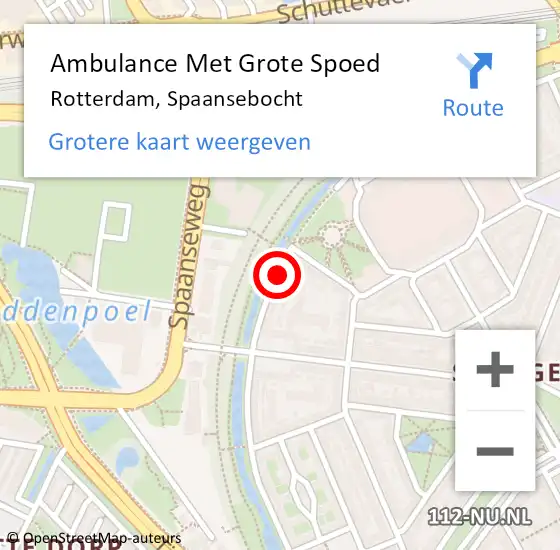Locatie op kaart van de 112 melding: Ambulance Met Grote Spoed Naar Rotterdam, Spaansebocht op 2 mei 2024 13:52