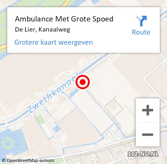 Locatie op kaart van de 112 melding: Ambulance Met Grote Spoed Naar De Lier, Kanaalweg op 2 mei 2024 14:03