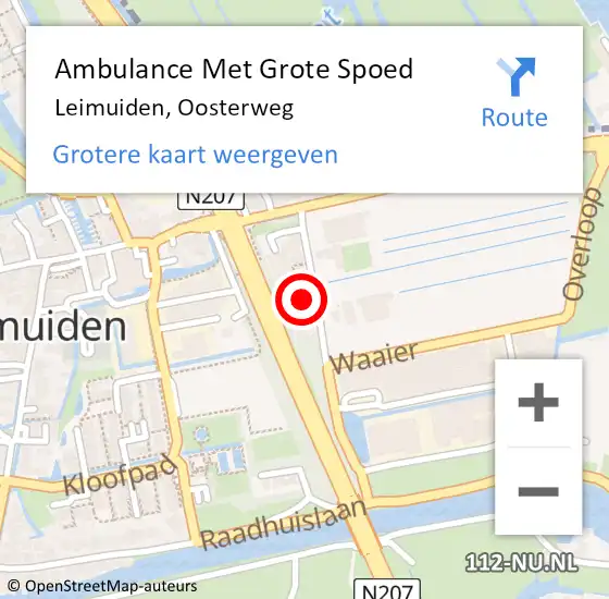Locatie op kaart van de 112 melding: Ambulance Met Grote Spoed Naar Leimuiden, Oosterweg op 2 mei 2024 14:07