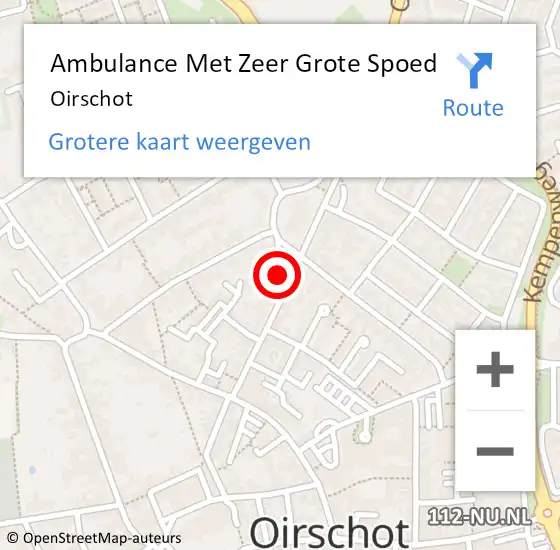 Locatie op kaart van de 112 melding: Ambulance Met Zeer Grote Spoed Naar Oirschot op 2 mei 2024 14:12