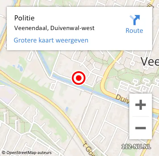 Locatie op kaart van de 112 melding: Politie Veenendaal, Duivenwal-west op 2 mei 2024 14:15
