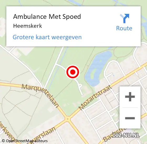 Locatie op kaart van de 112 melding: Ambulance Met Spoed Naar Heemskerk op 2 mei 2024 14:17