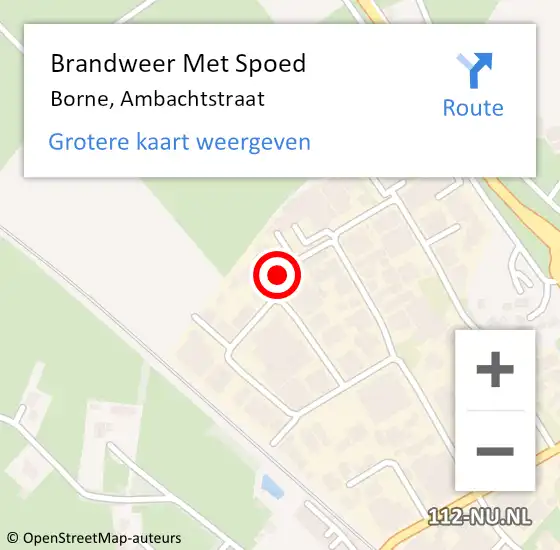 Locatie op kaart van de 112 melding: Brandweer Met Spoed Naar Borne, Ambachtstraat op 2 mei 2024 14:23