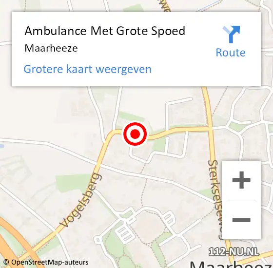 Locatie op kaart van de 112 melding: Ambulance Met Grote Spoed Naar Maarheeze op 2 mei 2024 14:37