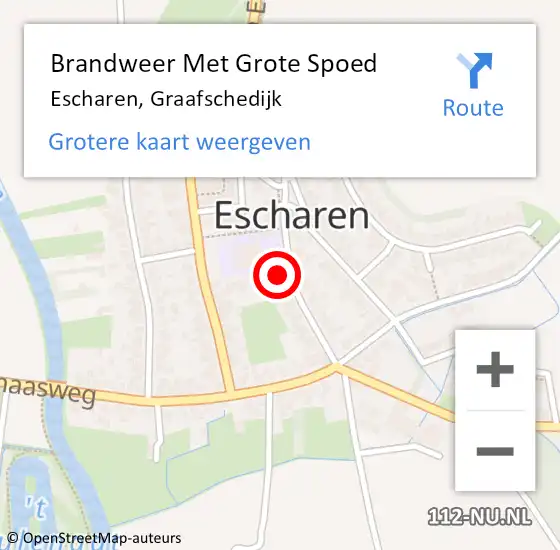 Locatie op kaart van de 112 melding: Brandweer Met Grote Spoed Naar Escharen, Graafschedijk op 2 mei 2024 14:39