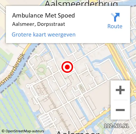 Locatie op kaart van de 112 melding: Ambulance Met Spoed Naar Aalsmeer, Dorpsstraat op 2 mei 2024 14:54