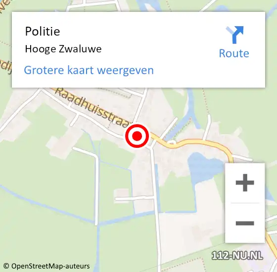 Locatie op kaart van de 112 melding: Politie Hooge Zwaluwe op 2 mei 2024 15:56
