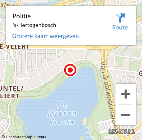 Locatie op kaart van de 112 melding: Politie 's-Hertogenbosch op 2 mei 2024 16:20