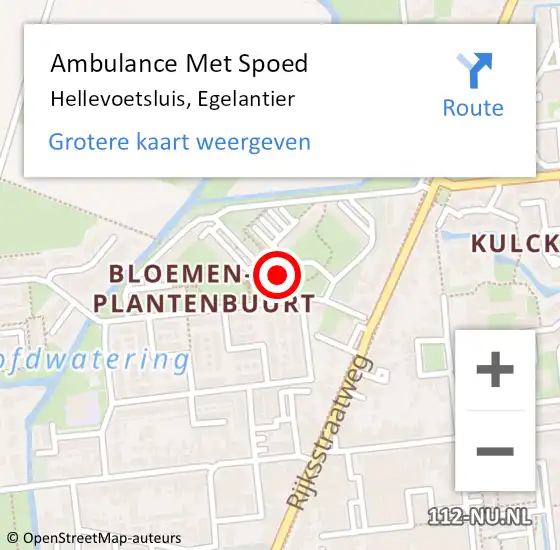 Locatie op kaart van de 112 melding: Ambulance Met Spoed Naar Hellevoetsluis, Egelantier op 2 mei 2024 16:46