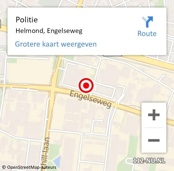 Locatie op kaart van de 112 melding: Politie Helmond, Engelseweg op 2 mei 2024 17:18
