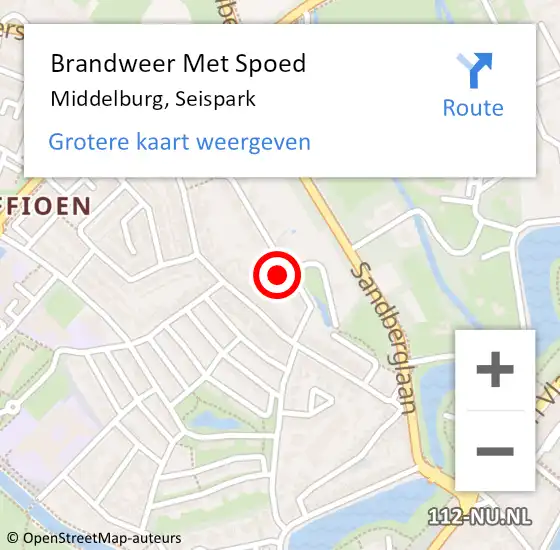 Locatie op kaart van de 112 melding: Brandweer Met Spoed Naar Middelburg, Seispark op 2 mei 2024 17:43