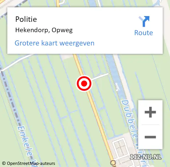 Locatie op kaart van de 112 melding: Politie Hekendorp, Opweg op 4 oktober 2014 13:40