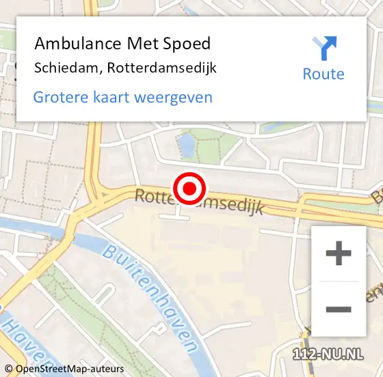 Locatie op kaart van de 112 melding: Ambulance Met Spoed Naar Schiedam, Rotterdamsedijk op 2 mei 2024 18:18