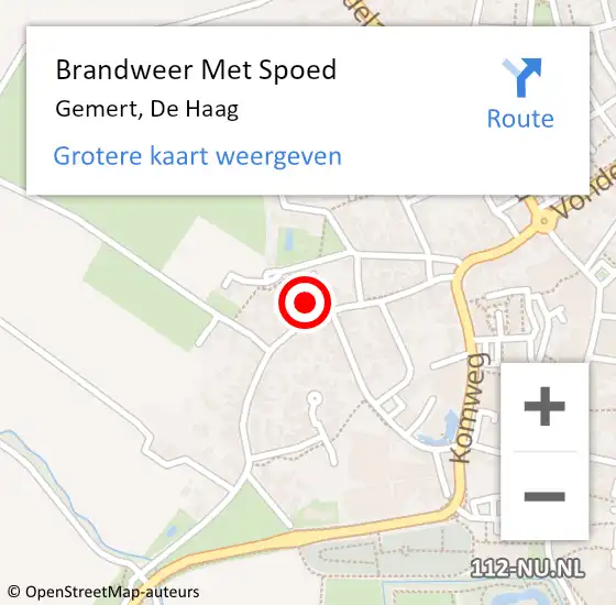 Locatie op kaart van de 112 melding: Brandweer Met Spoed Naar Gemert, De Haag op 2 mei 2024 18:57