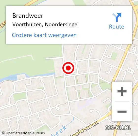 Locatie op kaart van de 112 melding: Brandweer Voorthuizen, Noordersingel op 2 mei 2024 19:00