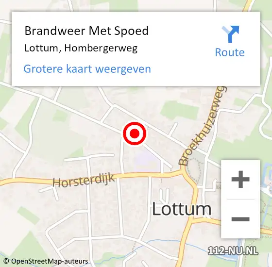 Locatie op kaart van de 112 melding: Brandweer Met Spoed Naar Lottum, Hombergerweg op 2 mei 2024 19:02