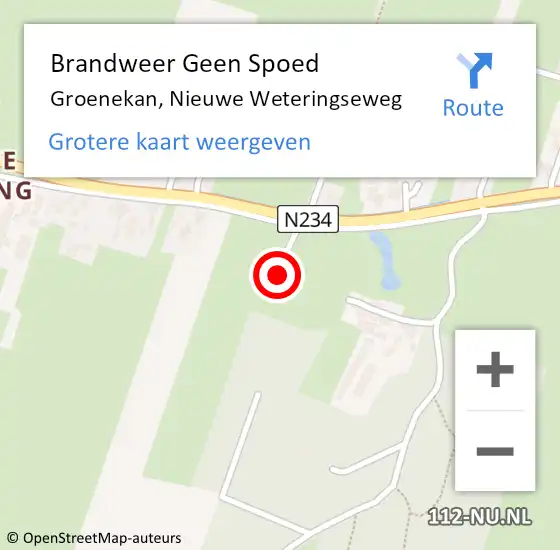 Locatie op kaart van de 112 melding: Brandweer Geen Spoed Naar Groenekan, Nieuwe Weteringseweg op 2 mei 2024 19:03