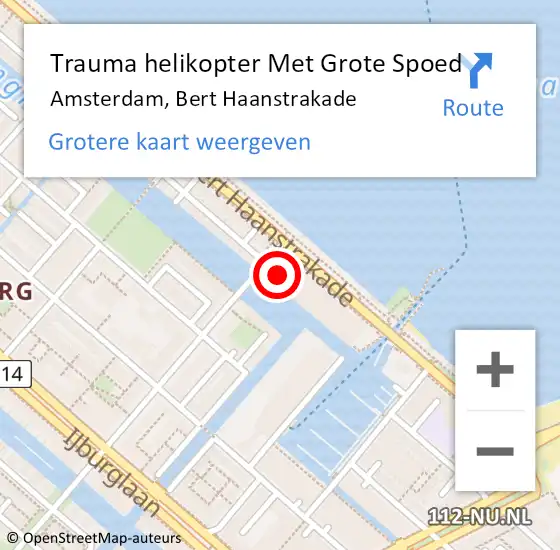 Locatie op kaart van de 112 melding: Trauma helikopter Met Grote Spoed Naar Amsterdam, Bert Haanstrakade op 2 mei 2024 19:07